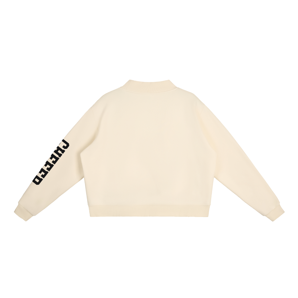 Custom Team Spirit Mock-Neck Crewneck | Personalized Team + Sleeve Text
