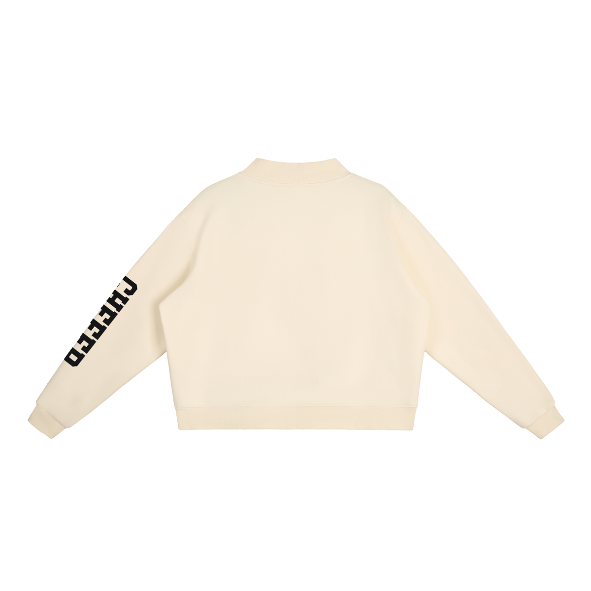 Custom Team Spirit Mock-Neck Crewneck | Personalized Team + Sleeve Text