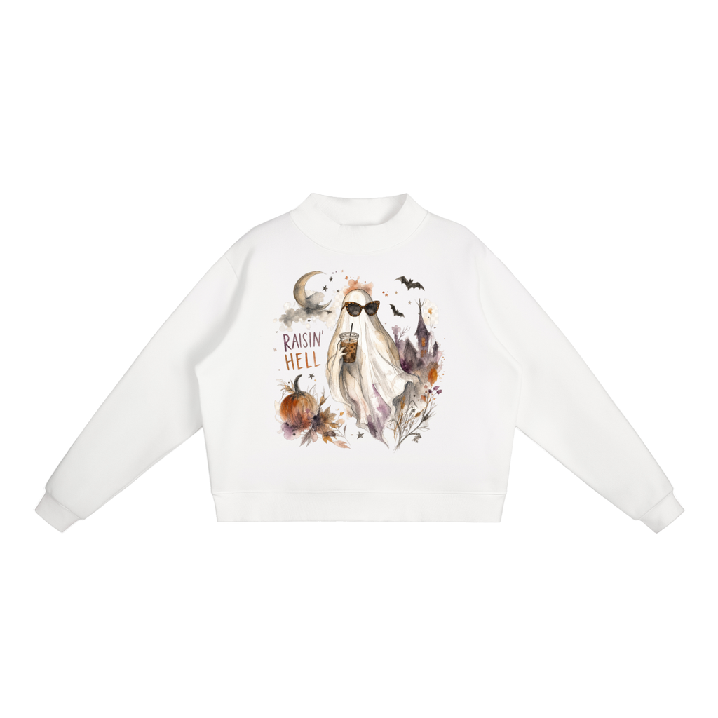 Essential Fleece Mock-Neck Crew Sweatshirt