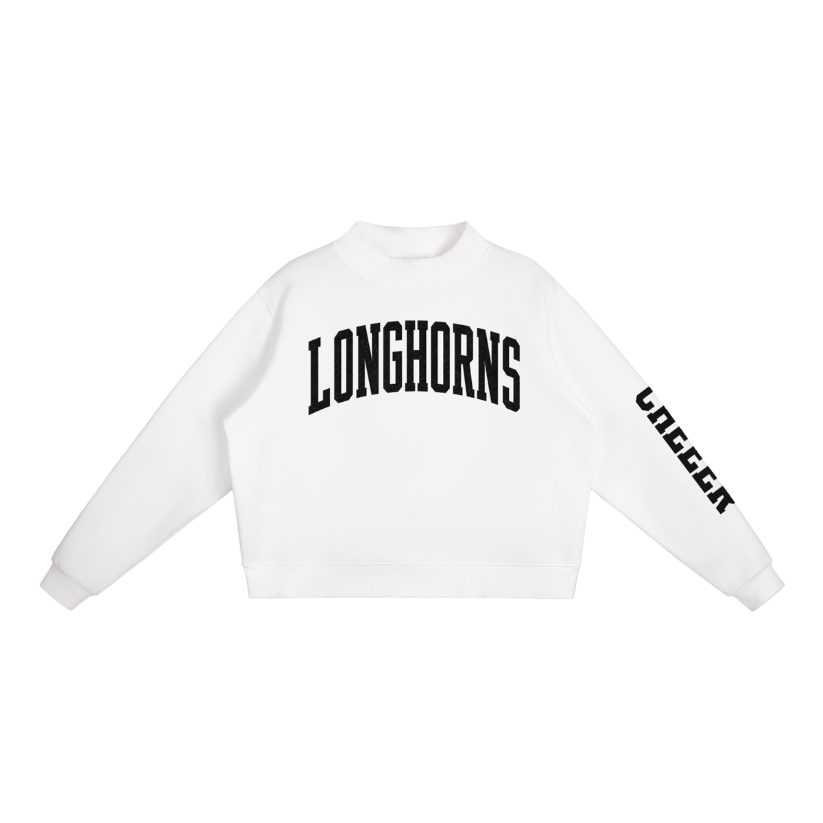 Custom Team Spirit Mock-Neck Crewneck | Personalized Team + Sleeve Text