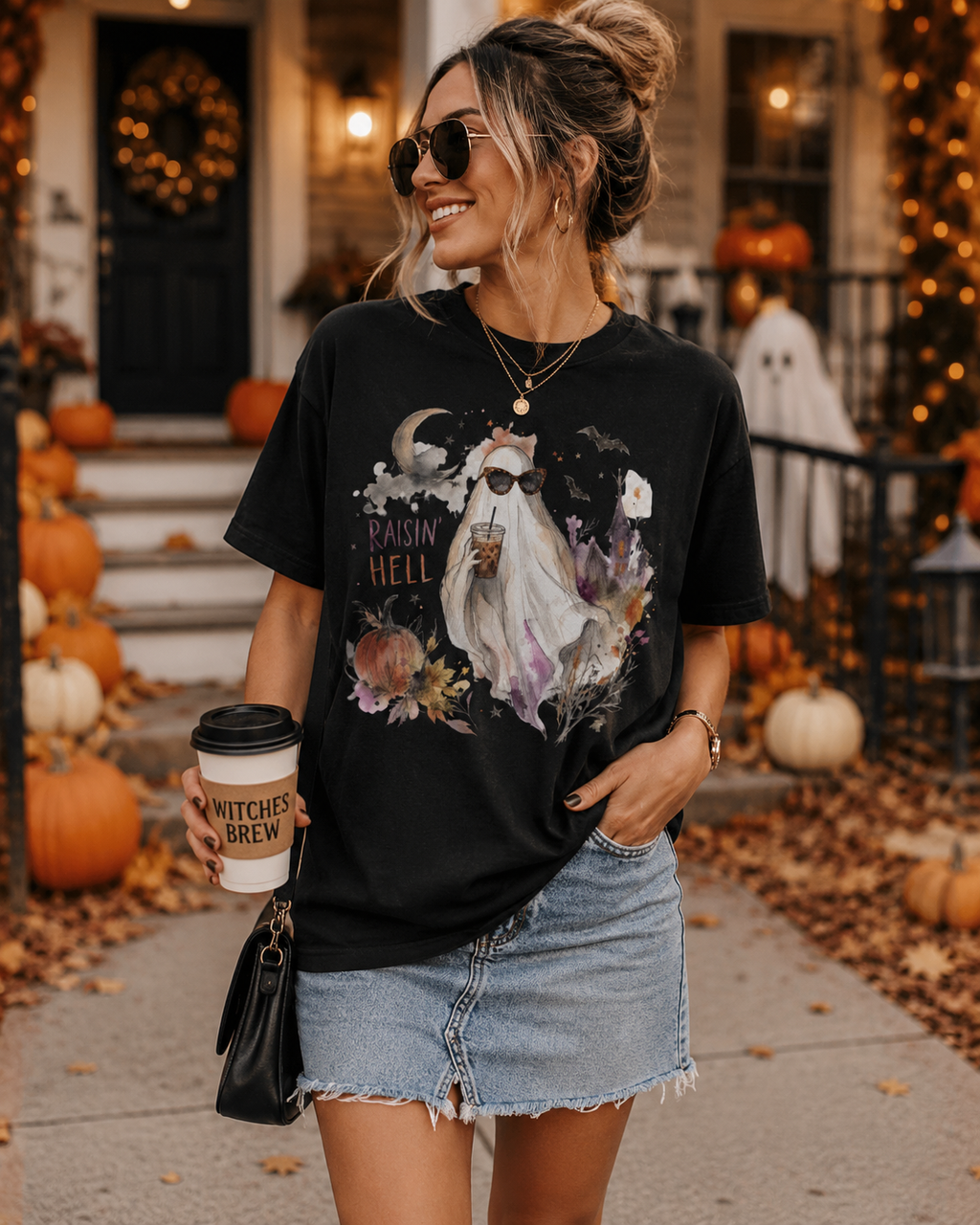 Raisin’ Hell Watercolor Ghost Tee