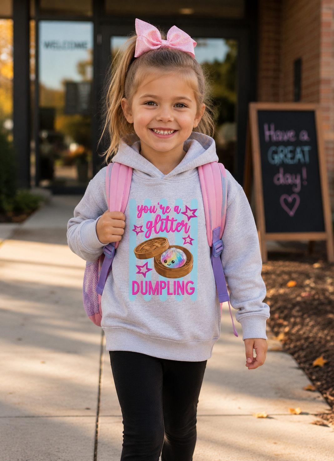 Toddler Hoodie — "You're a Glitter Dumpling" Cute Dim Sum Kids Pullover