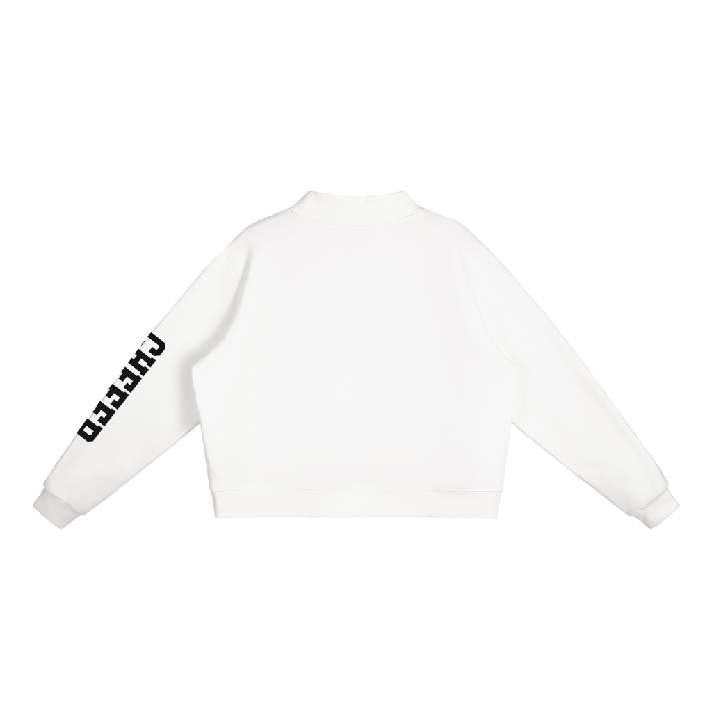 Custom Team Spirit Mock-Neck Crewneck | Personalized Team + Sleeve Text