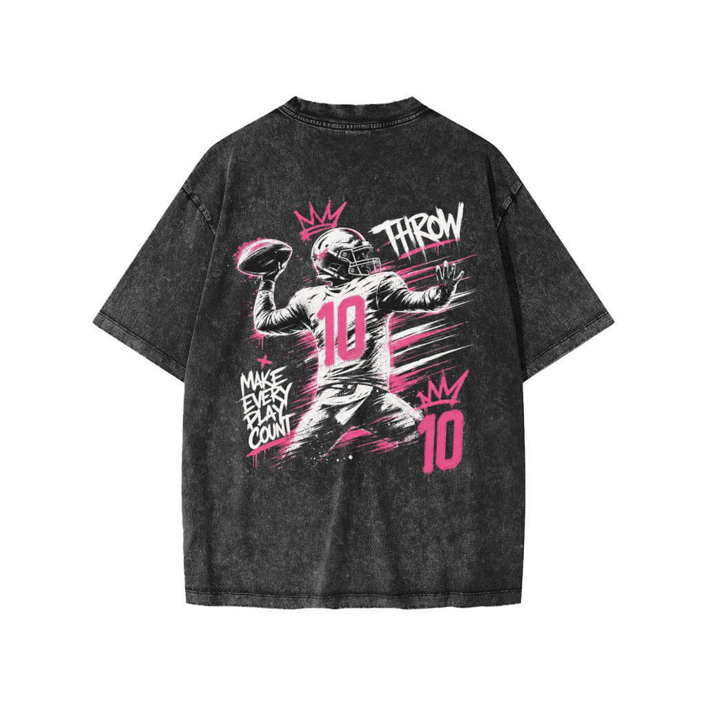 TOO FAST Washed Football Tee – Youth