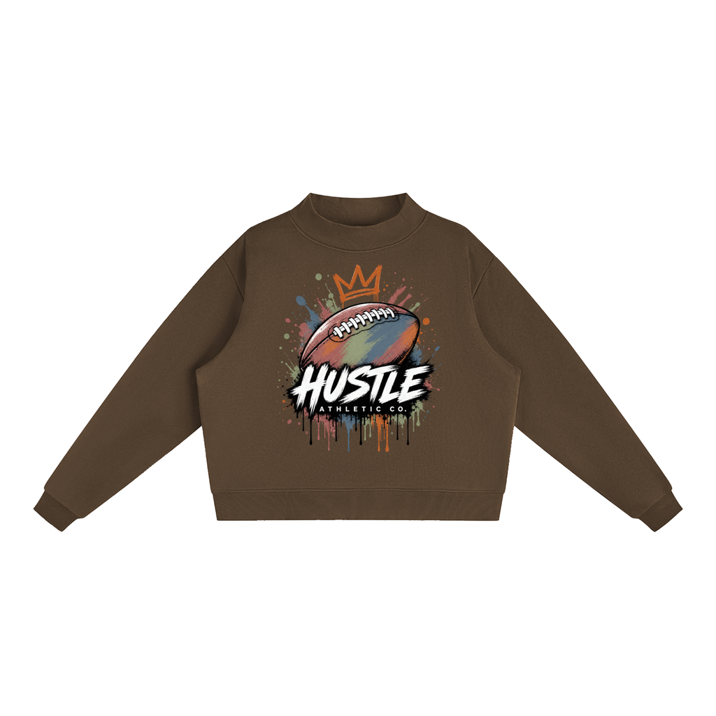 Adult Muted Drip Football Crewneck